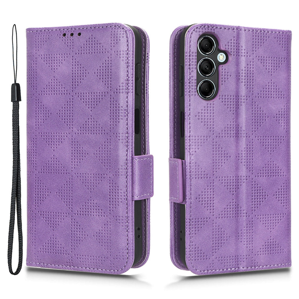 For Samsung Galaxy M54 5G / F54 5G PU Leather Wallet Phone Case Imprinted Triangle Phone Cover with Stand For Samsung Galaxy M54 5G / F54 5G PU Leather Wallet Phone Case Imprinted Triangle Phone Cover with Stand